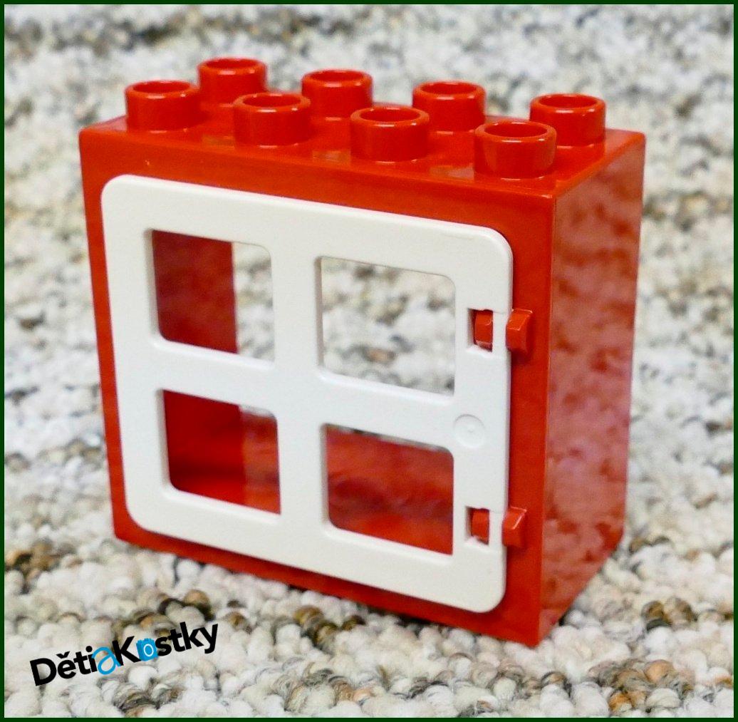 Lego® Duplo® Kostka s Oknem Červená - Bílá Okenice