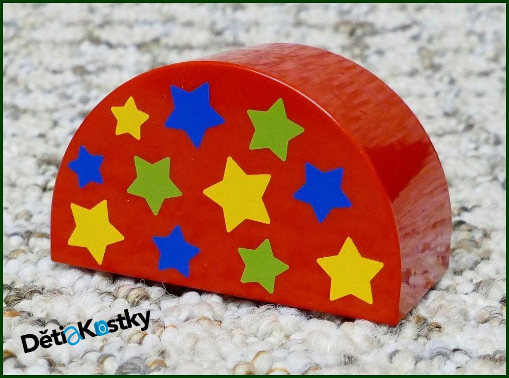 Lego® Duplo® Kostka Půlkulatá Červená - Hvězdičky