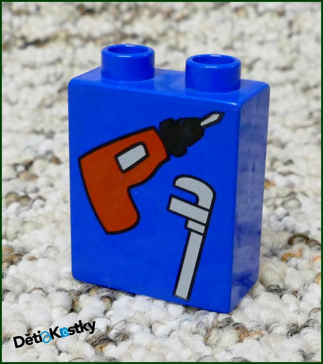 Lego® Duplo® Kostka 1x2x2 Modrá - Hasák, Vrtačka