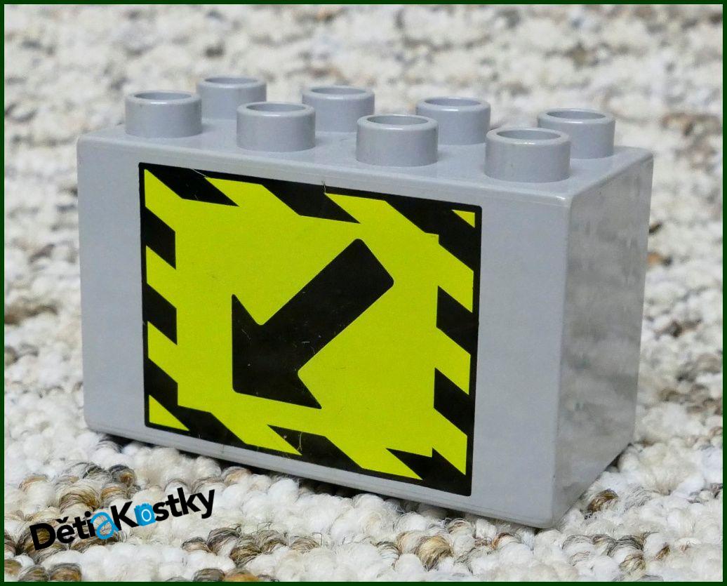 Lego® Duplo® Kostka 2x4x2 Šedá - Šipka