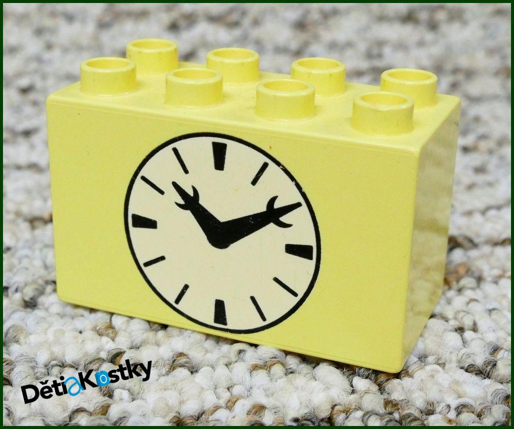 Lego® Duplo® Kostka 2x4x2 Světle Žlutá - Hodiny
