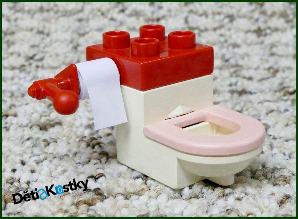 Lego® Duplo® Záchod Bílý (Světle Růžové Prkénko)