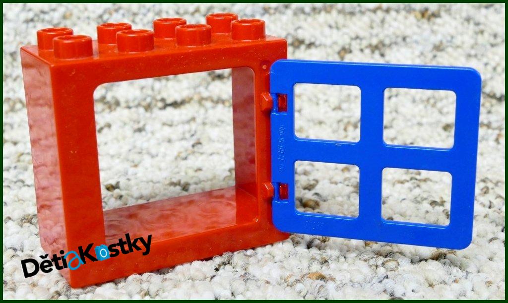 Lego® Duplo® Kostka s Oknem Červená - Modrá Okenice