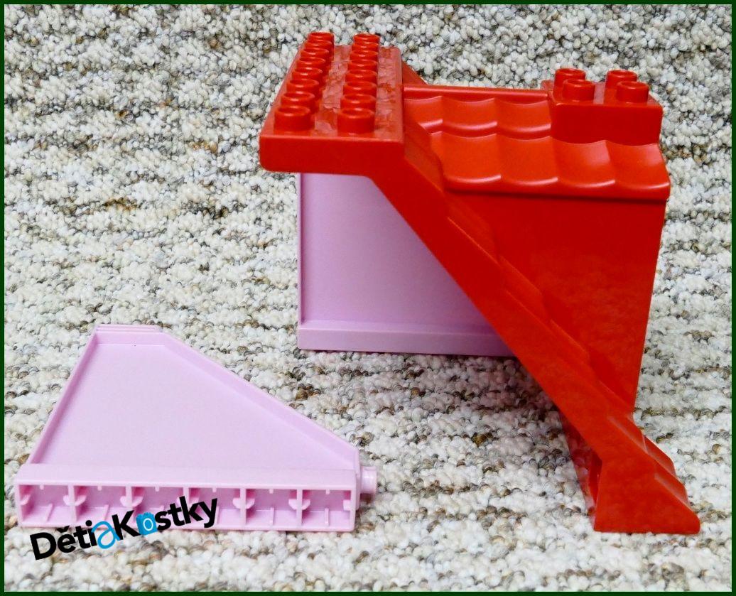 Lego® Duplo® Domeček - Červená Střecha, Růžové Bočnice, Bílé Dveře