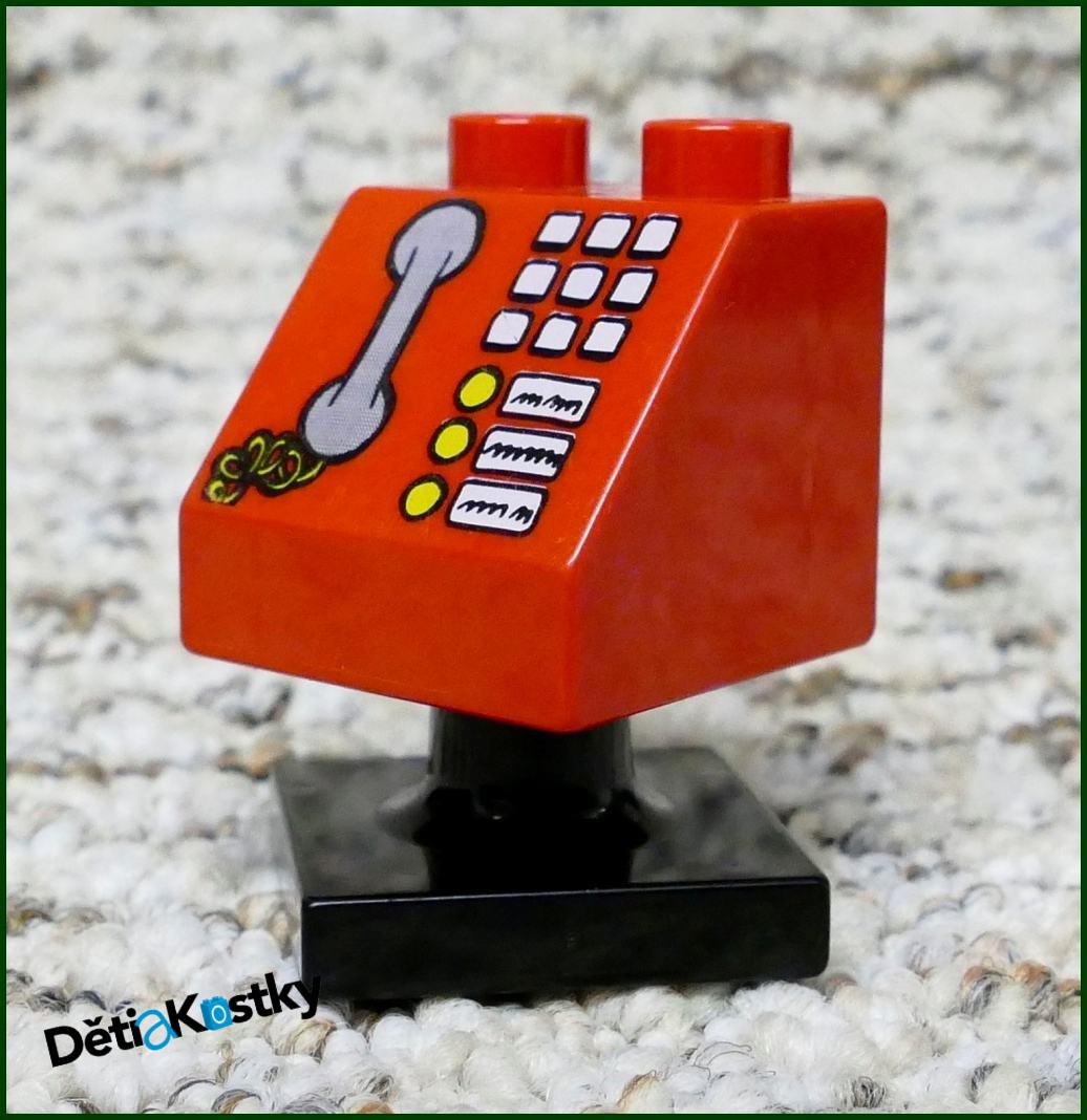 Lego® Duplo® Kostka 2x2 Červená Zkosená - Telefon