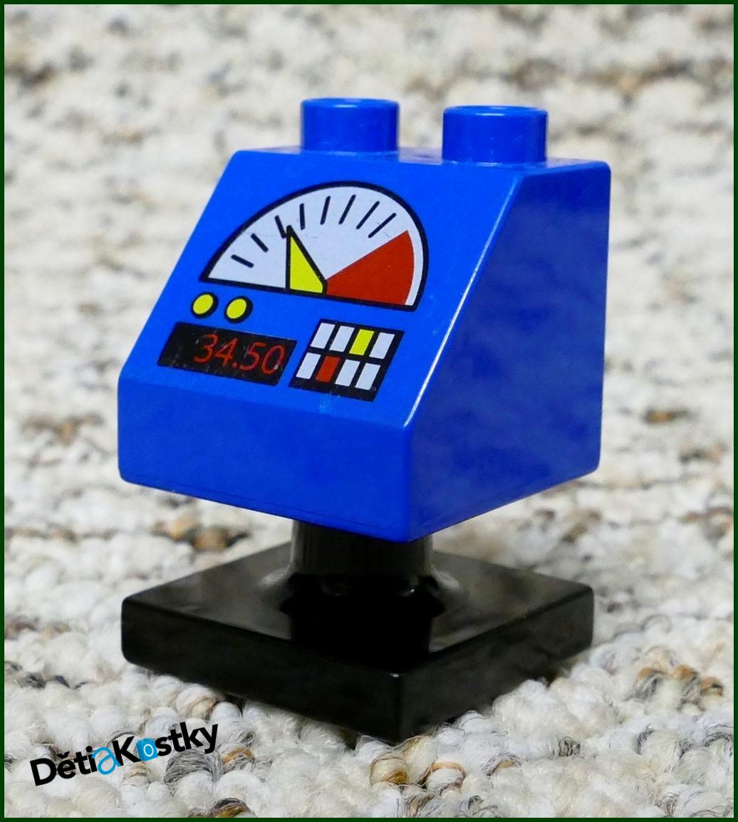 Lego® Duplo® Kostka 2x2 Modrá Zkosená - Měřidlo s Tlačítky
