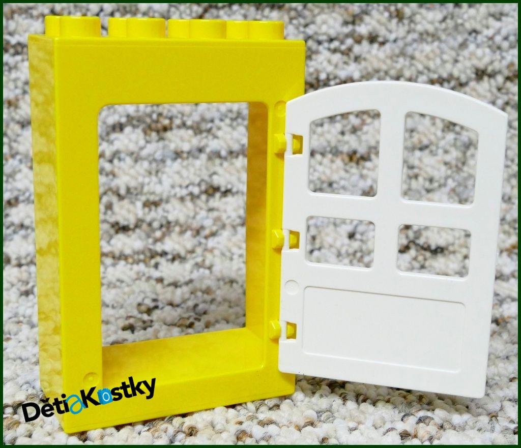 Lego® Duplo® Kostka s Dveřmi Žlutá Vysoká - Zakulacené Dveře
