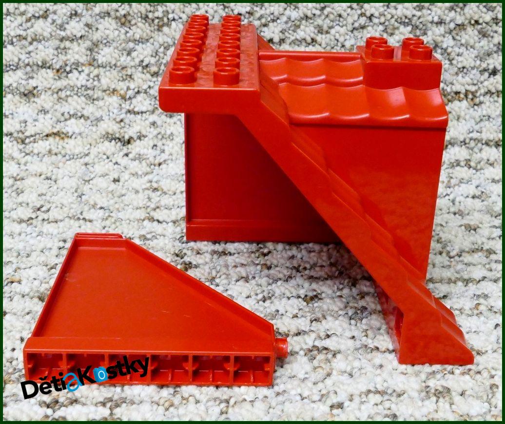 Lego® Duplo® Domeček - Červená Střecha, Červené Bočnice, Fialové Dveře