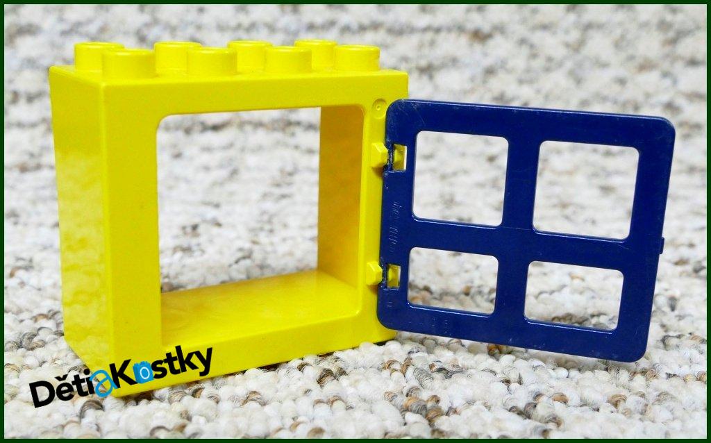 Lego® Duplo® Kostka s Oknem Žlutá - Tmavě Modrá Okenice