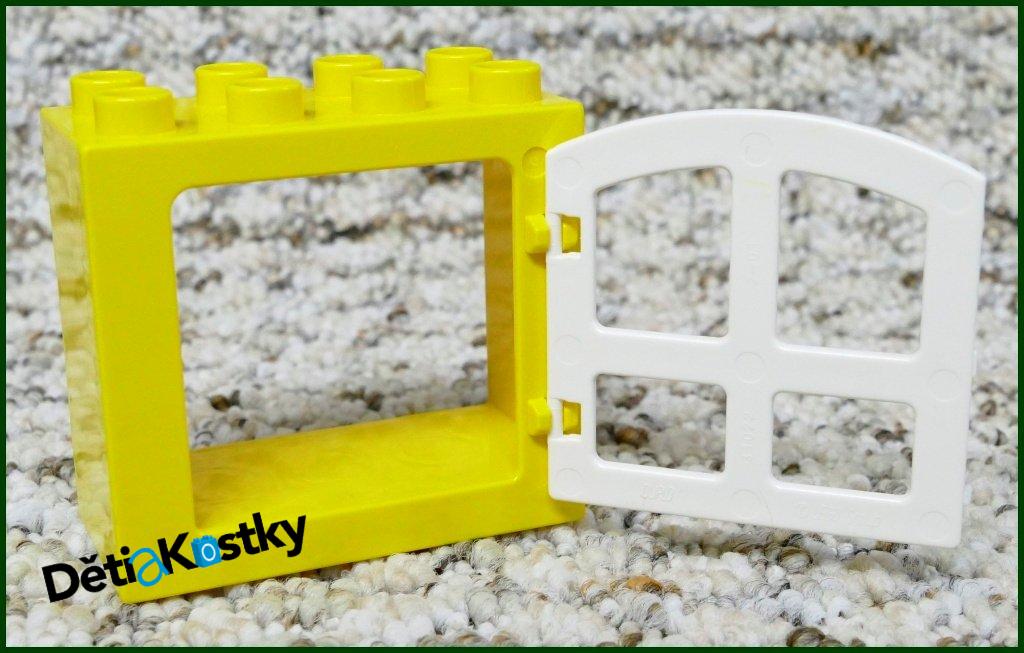 Lego® Duplo® Kostka s Oknem Žlutá - Bílá Oblá Okenice Vyšší