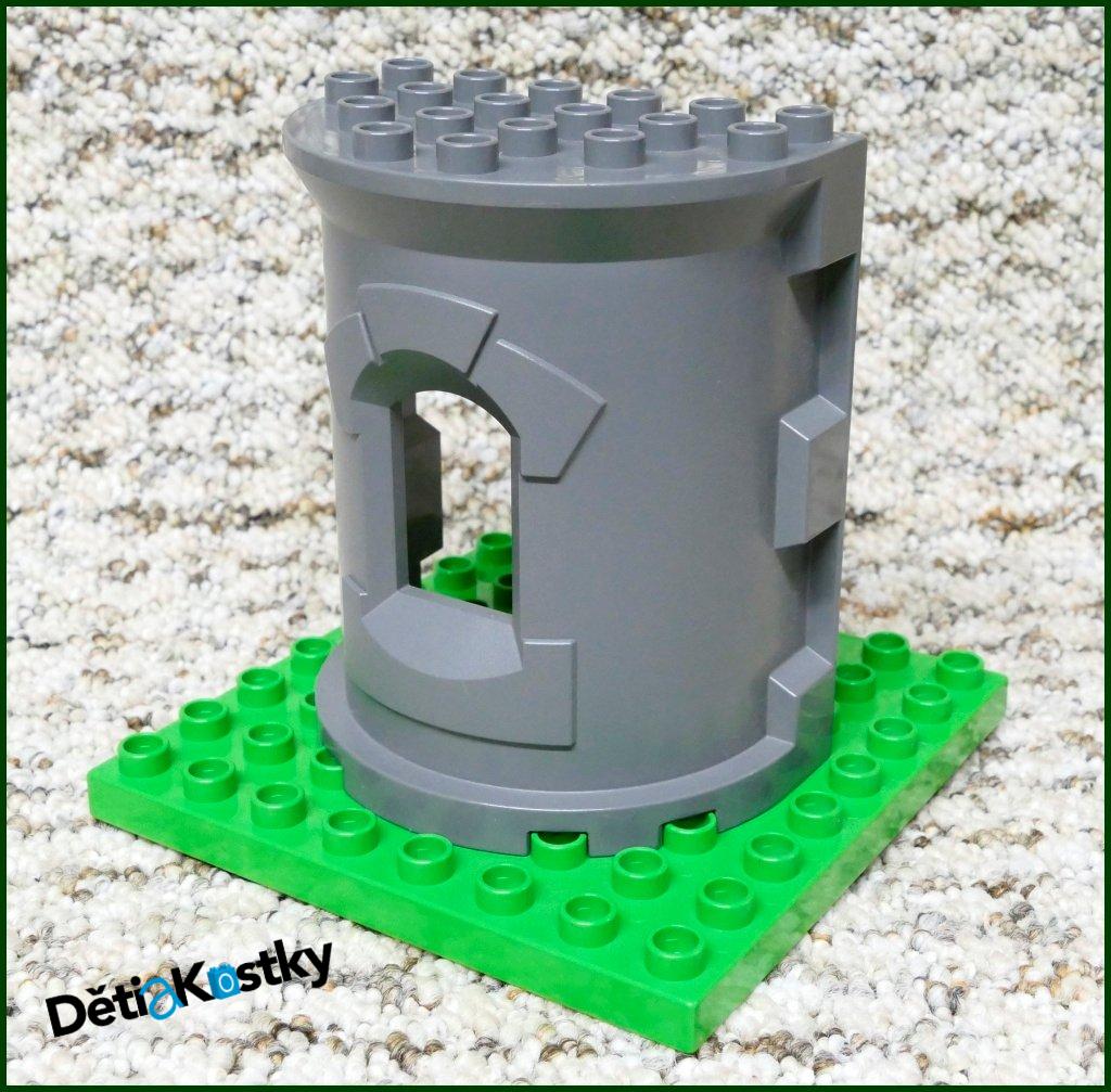 Lego® Duplo® Věž Hradu Půlkulatá - Tmavě Šedá