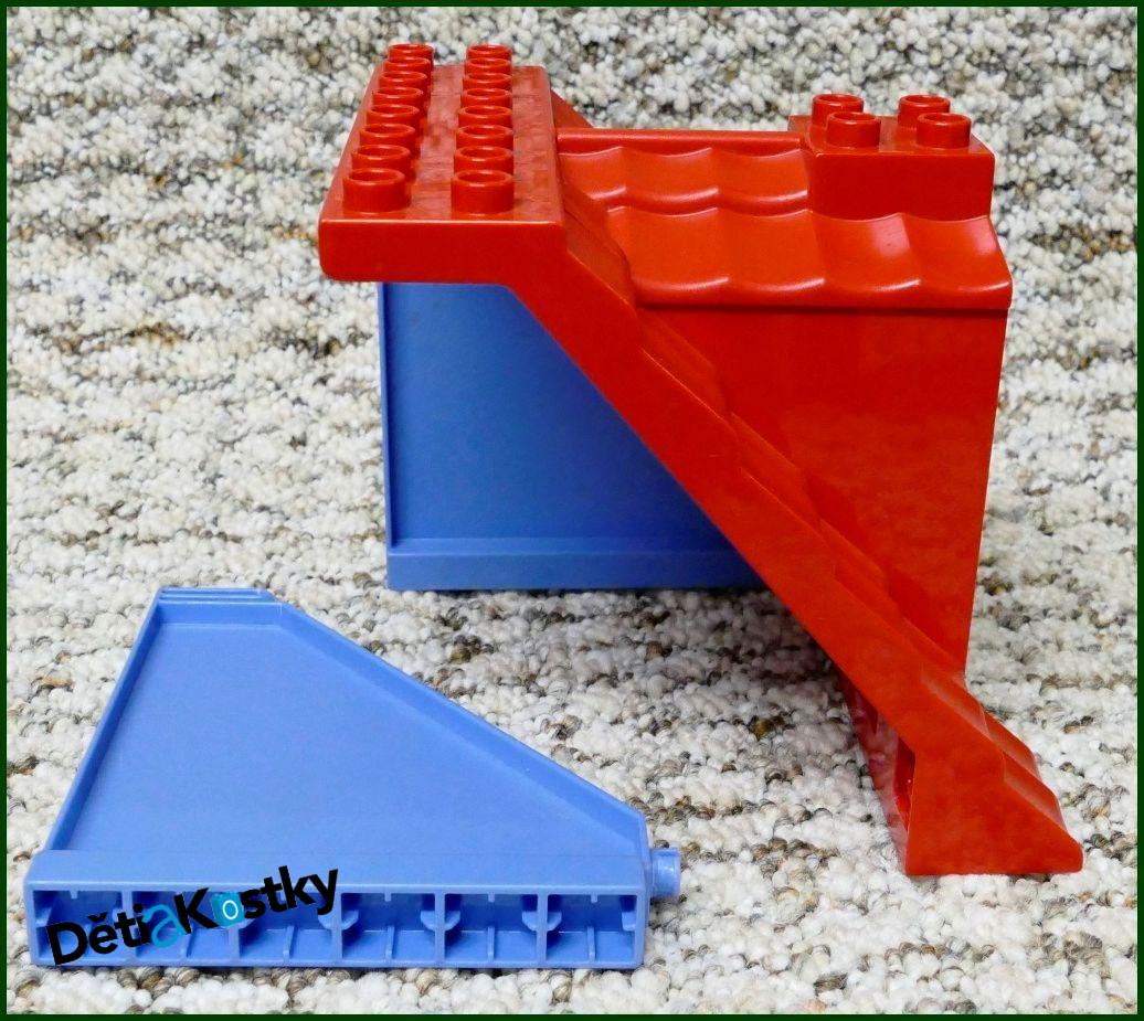 Lego® Duplo® Domeček - Červená Střecha, Modré Bočnice, Bílé Dveře