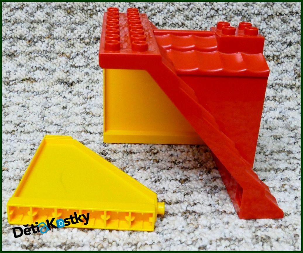 Lego® Duplo® Domeček - Červená Střecha, Žluté Bočnice, Bílé Dveře