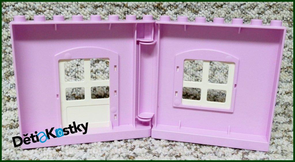 Lego® Duplo® Stěna Domu Růžová s Bílými Dveřmi