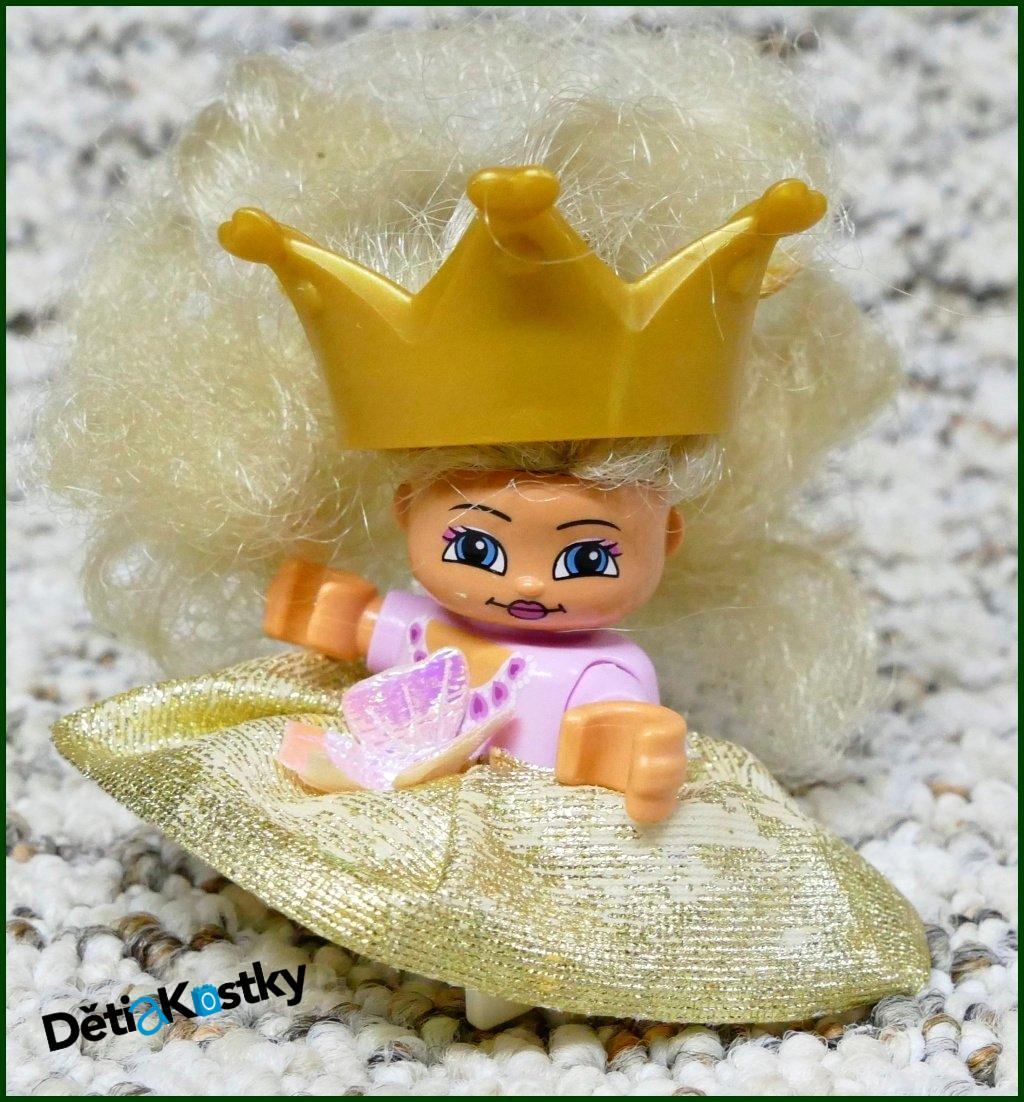 Lego® Duplo® Figurka Princezna Růžová s Vlasy, Korunou a Šaty