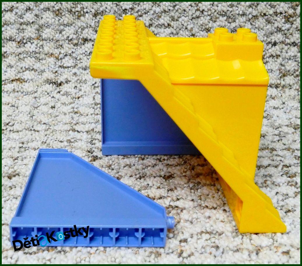 Lego® Duplo® Domeček - Žlutá Střecha, Modré Bočnice, Hnědé Dveře