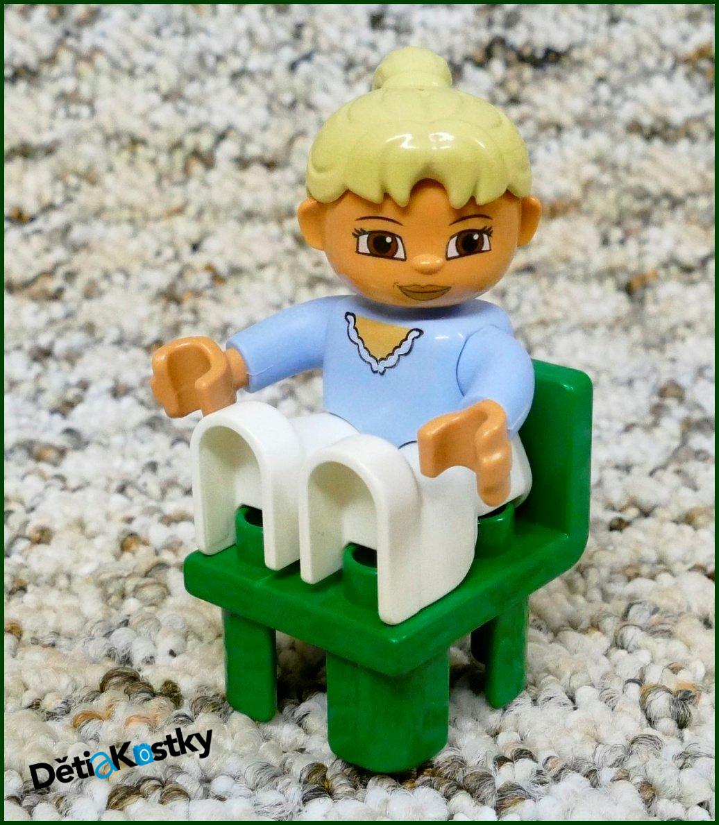 Lego® Duplo® Židlička Tmavě Zelená (Hranaté Opěradlo)
