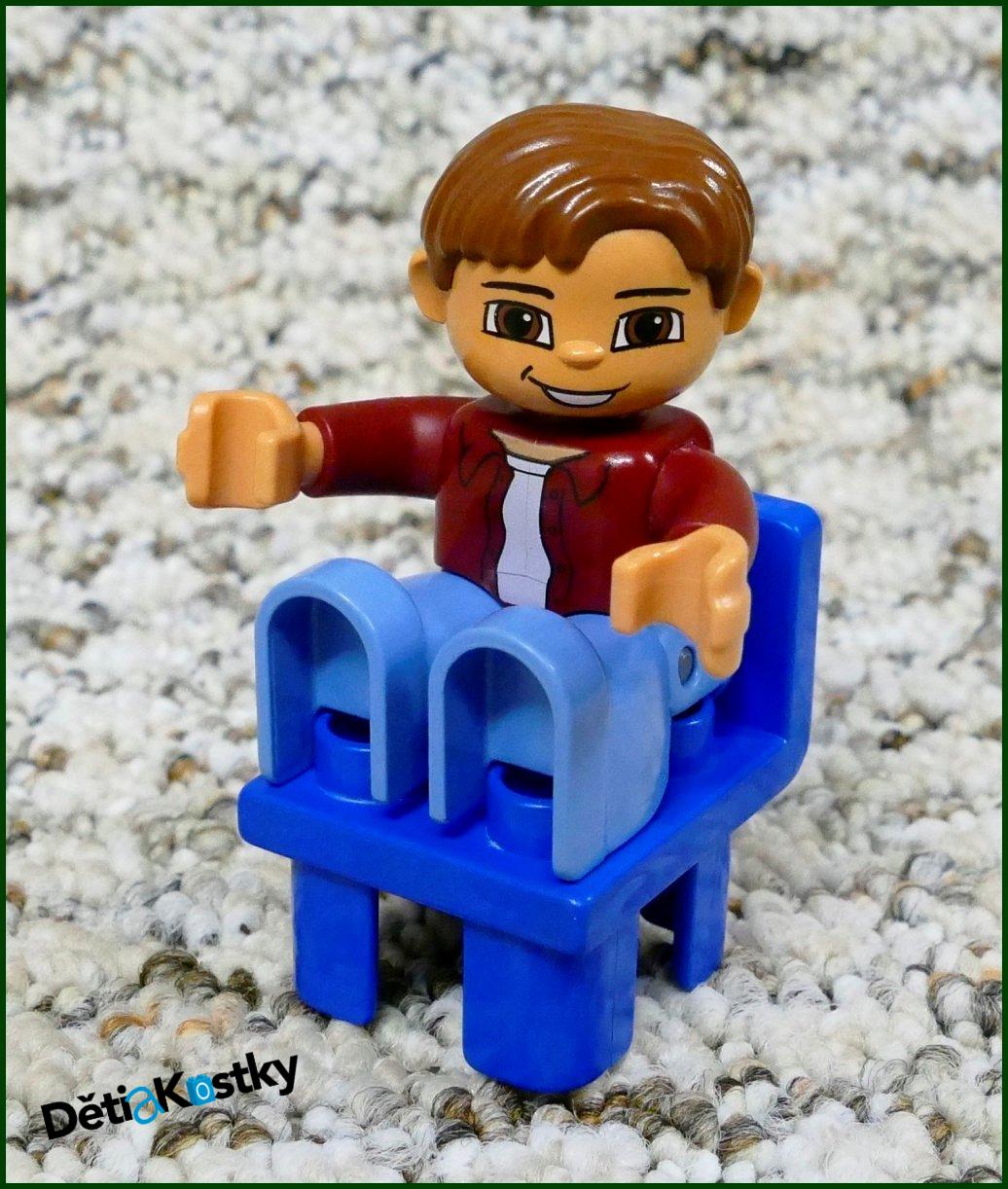 Lego® Duplo® Židlička Tmavě Modrá (Hranaté Opěradlo)