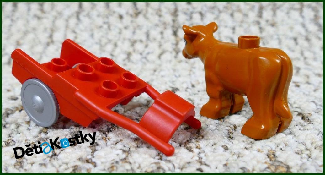 Lego® Duplo® Telátko Hnědé Starší - Červený Vozík