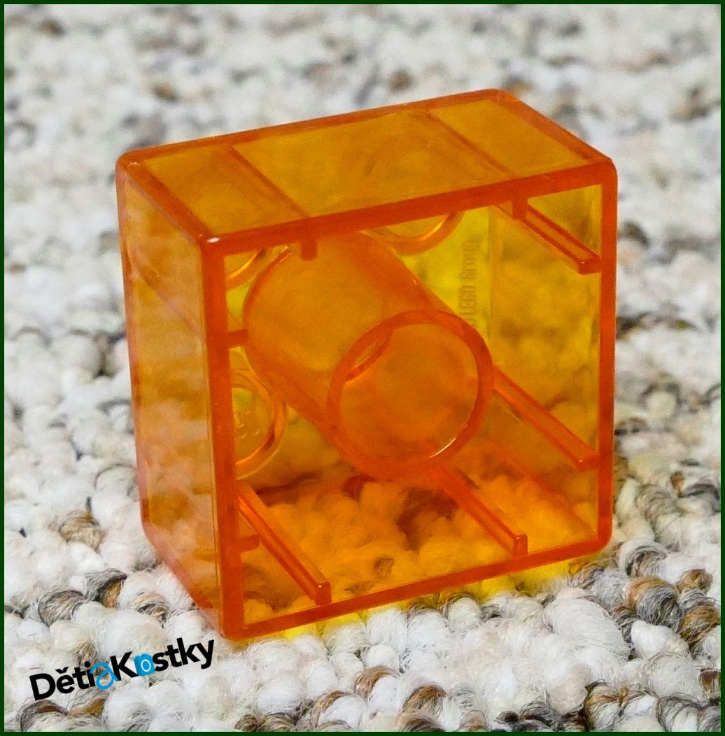 Lego® Duplo® Kostka 2x2 Průhledná Tmavě Oranžová