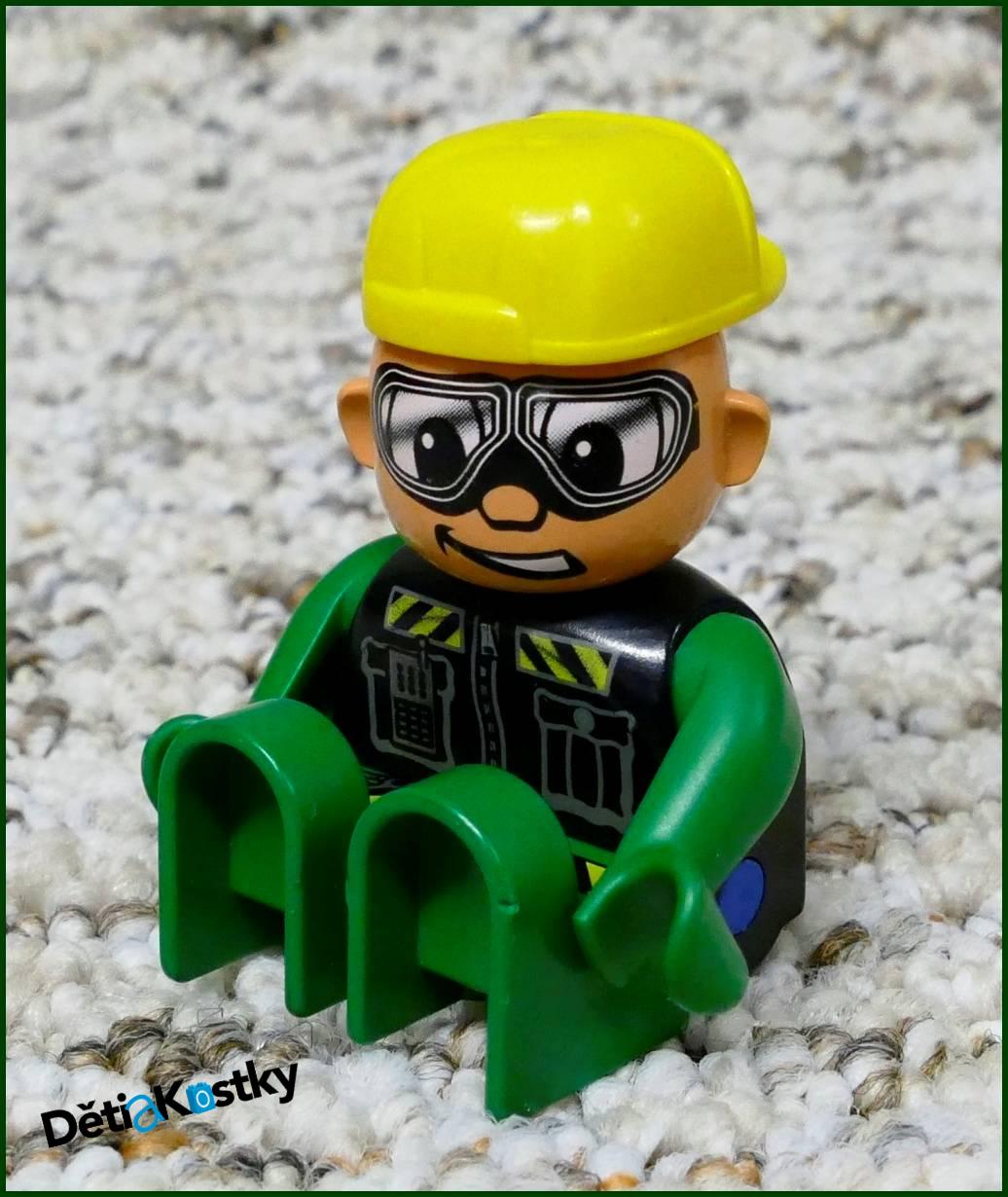 Lego® Duplo® Figurka Servisák Zelený - Žlutý Otočný Kšilt