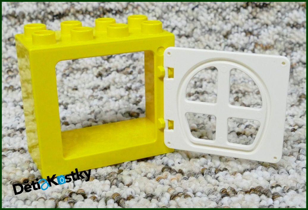 Lego® Duplo® Kostka s Dveřmi Žlutá - Bílá Dvířka s Okny
