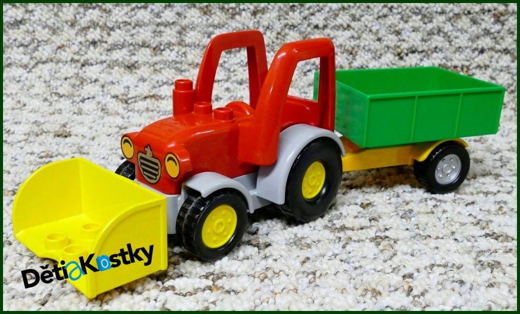 Lego® Duplo® Traktor Novější Červený se Žlutou Radlicí