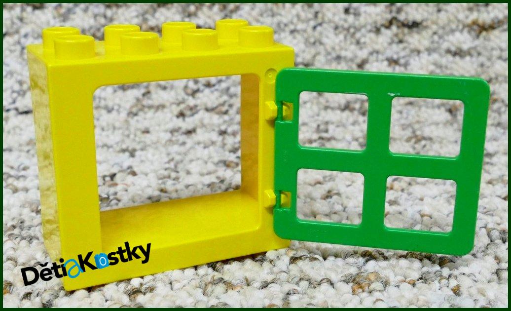 Lego® Duplo® Kostka s Oknem Žlutá - Zelená Okenice Hranatá