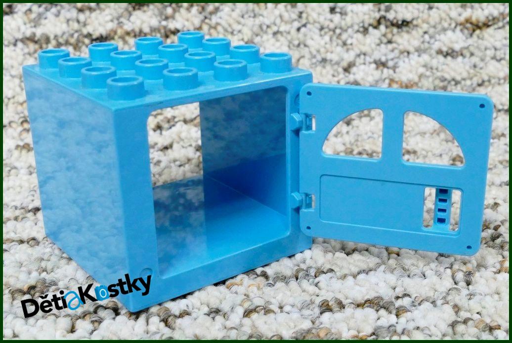 Lego® Duplo® Kostka s Dveřmi 4x4x4 Tyrkysová - Tyrkys Dveře