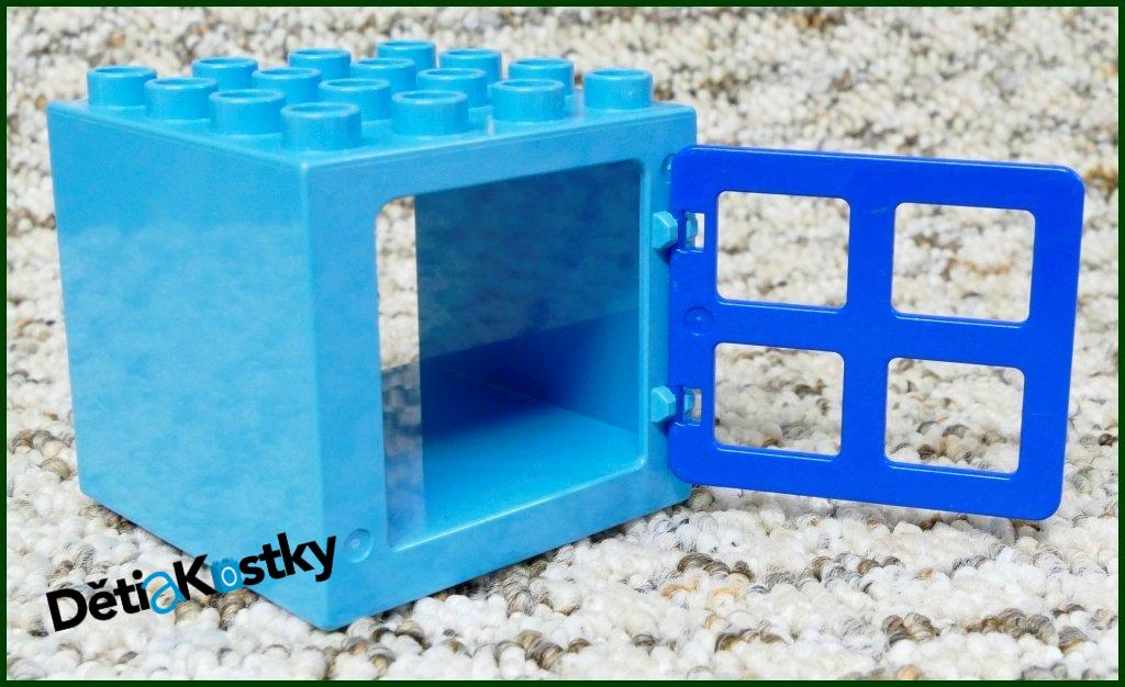 Lego® Duplo® Kostka s Oknem 4x4x4 Tyrkysová - Modré Okno