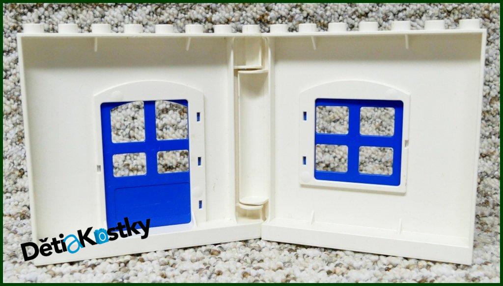 Lego® Duplo® Stěna Domu s Oknem a Dveřmi Bílá