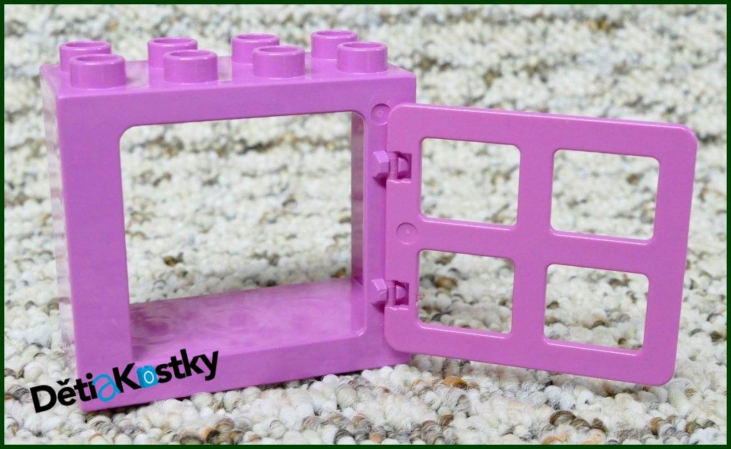 Lego® Duplo® Kostka s Oknem Růžová - Růžová Okenice Hranatá