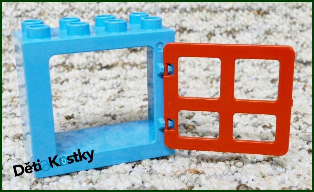 Lego® Duplo® Kostka s Oknem Tyrkysová - Červené Okno