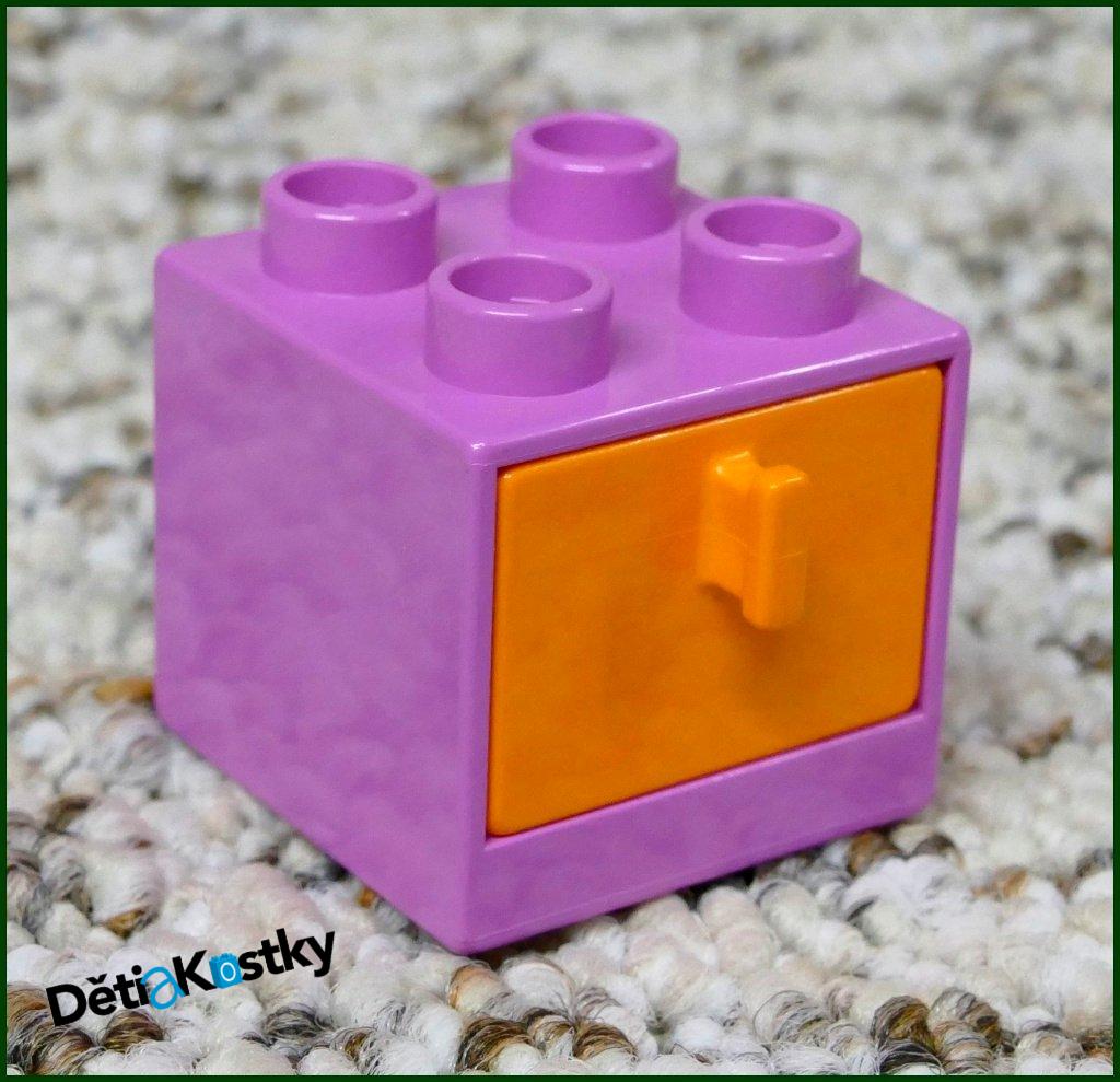 Lego® Duplo® Skříňka Malá Světle Růžová/Oranžový Šuplík