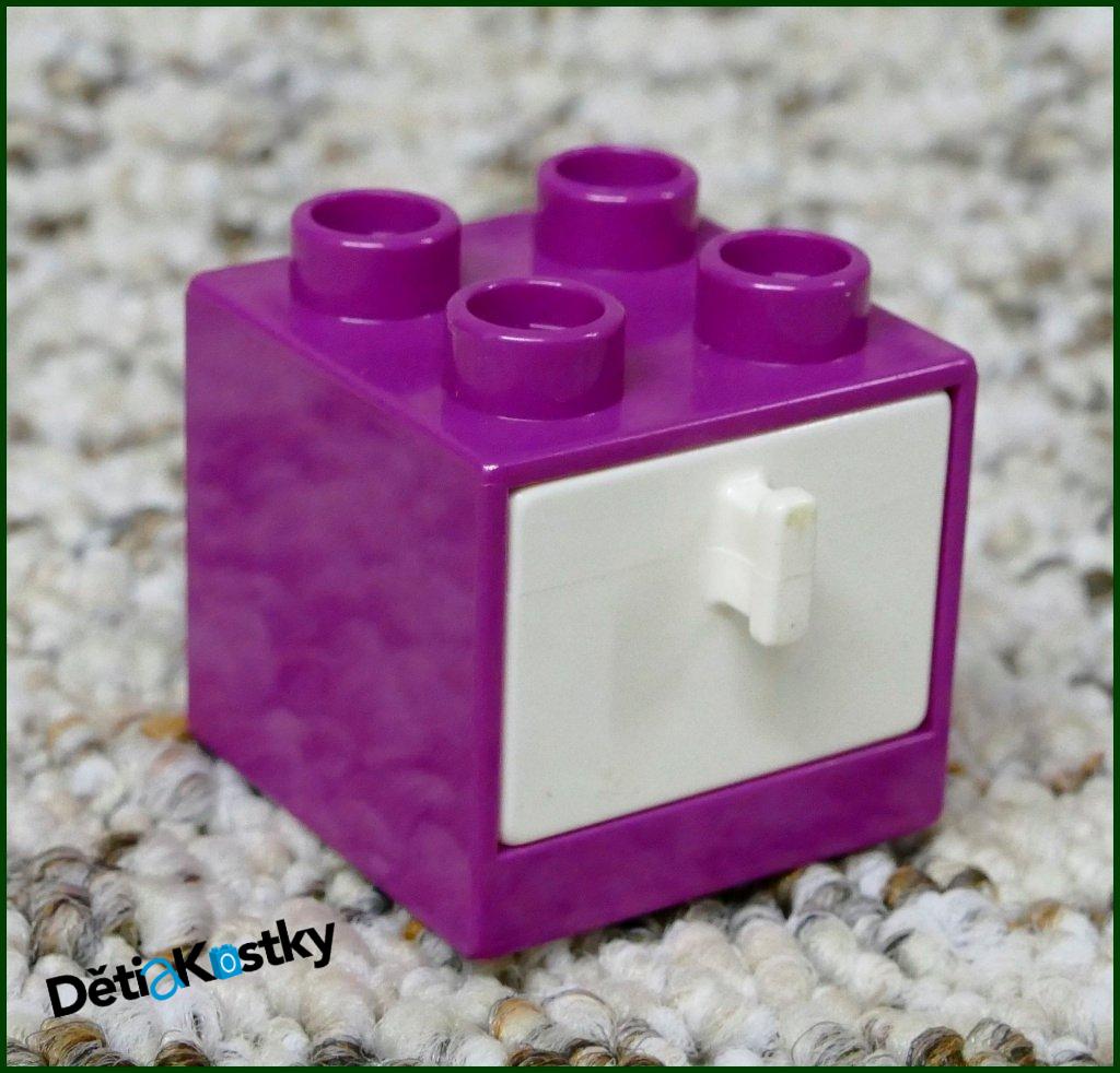 Lego® Duplo® Skříňka Malá Tmavě Růžová/Bílý Šuplík
