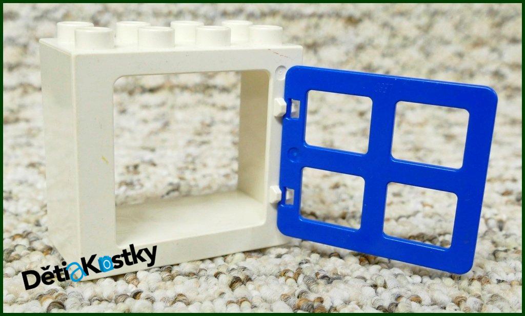 Lego® Duplo® Kostka s Oknem Bílá - Modrá Okenice