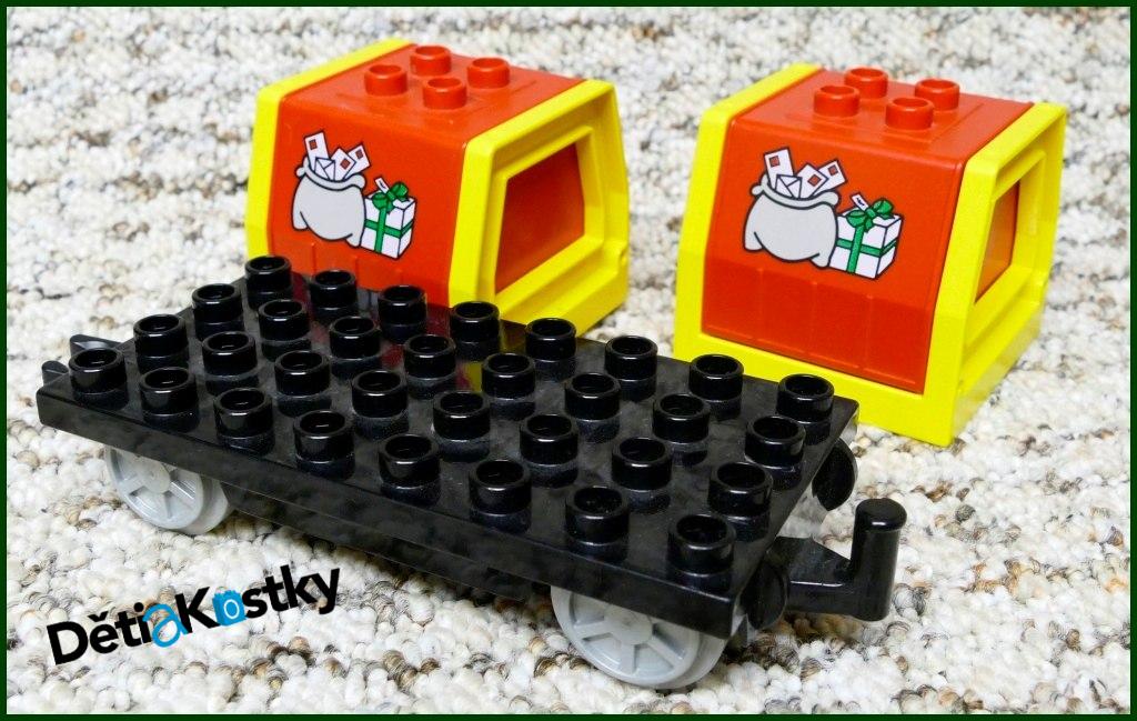 Lego® Duplo® Vagon - Kontejnery Výklopné Pošta - Žlutá/Červená