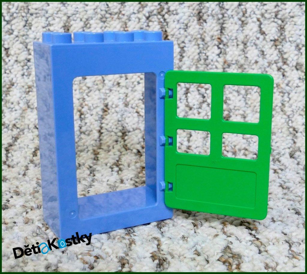 Lego® Duplo® Kostka s Dveřmi Modrá Vysoká - Zelené Dveře
