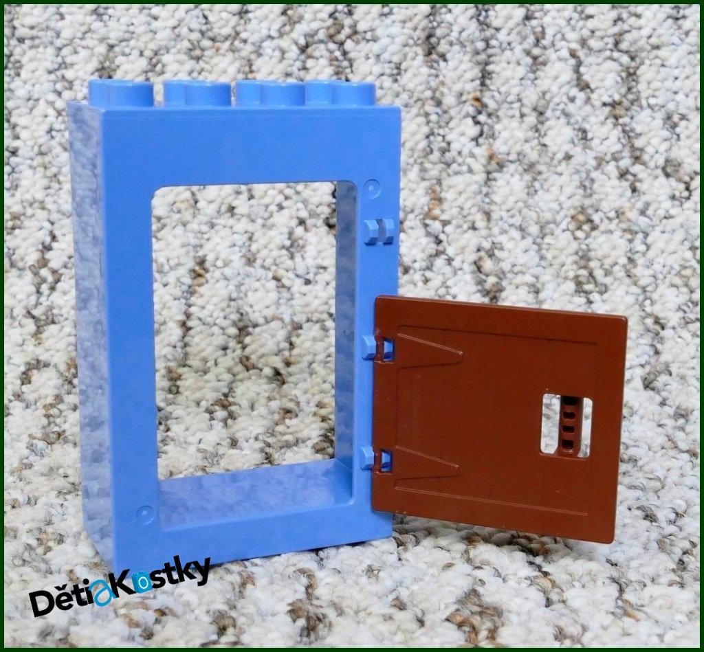 Lego® Duplo® Kostka s Malými Hnědými Dvířky Modrá Vysoká 
