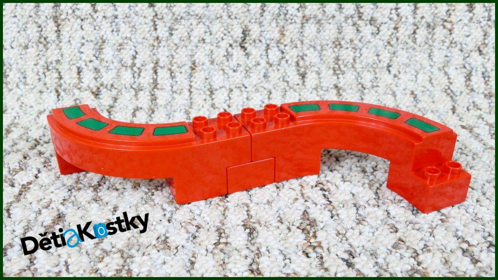 Lego® Duplo® Kostka Zatáčka 90° Červená s Potiskem