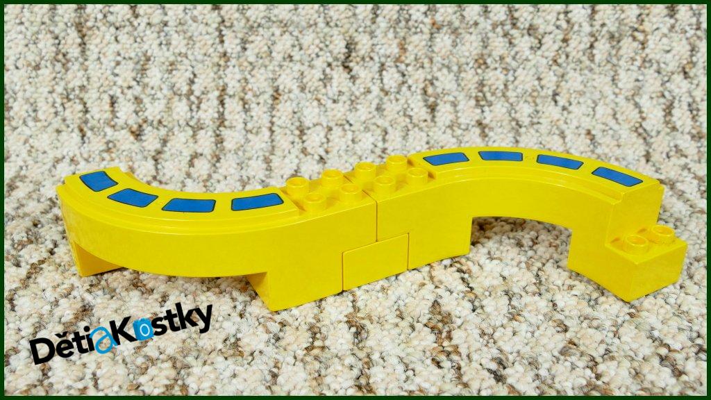 Lego® Duplo® Kostka Zatáčka 90° Žlutá s Potiskem