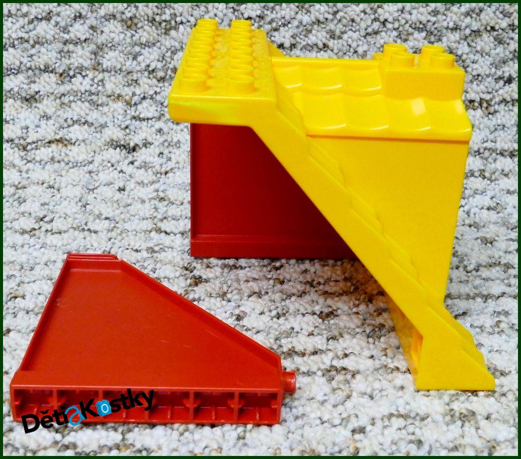 Lego® Duplo® Domeček - Žlutá Střecha, Červené Bočnice, Hnědé Dveře