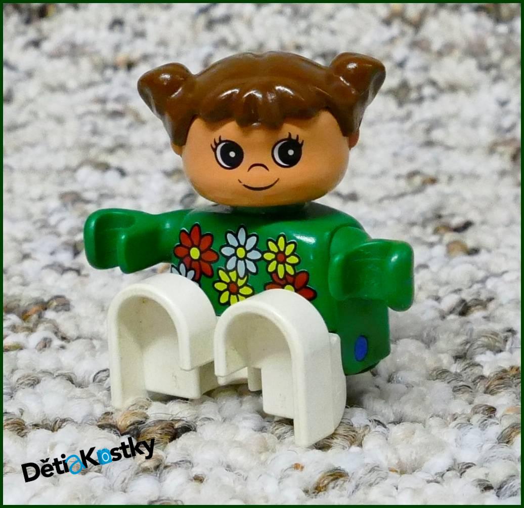 Lego® Duplo® Figurka Holčička Zelená s Kytičkami