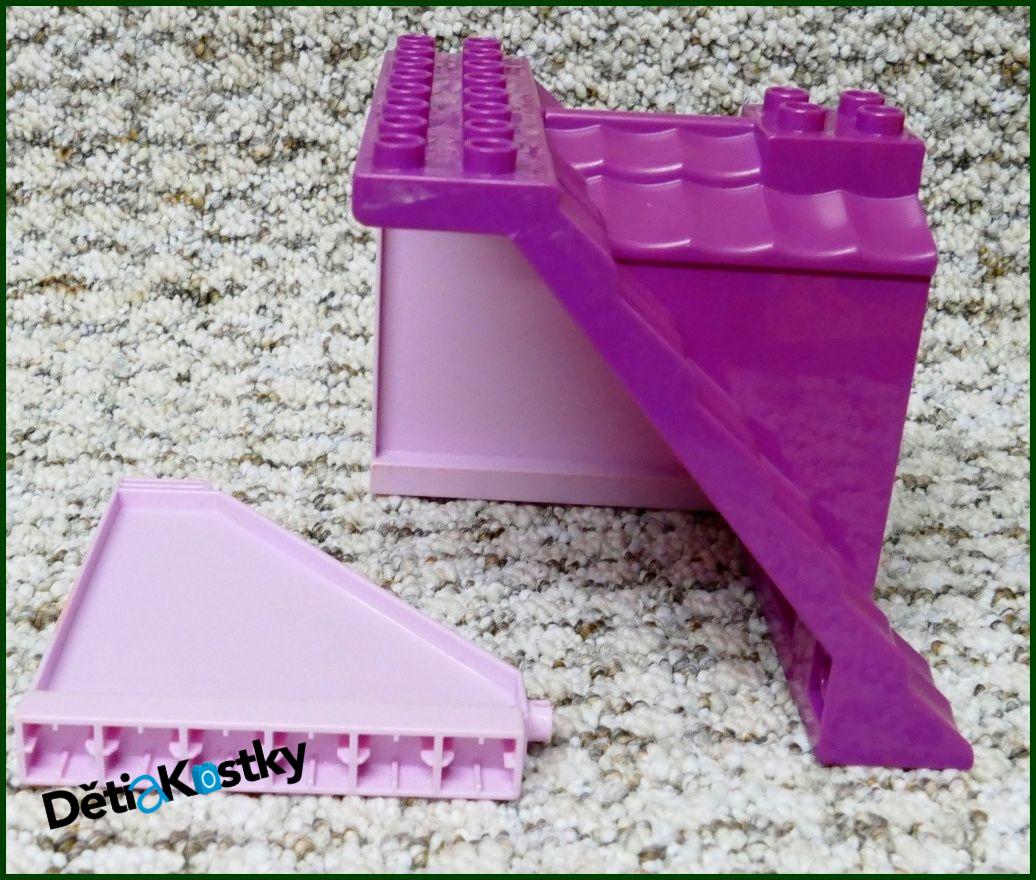 Lego® Duplo® Domeček - Fialová Střecha, Růžové Bočnice, Fialové Dveře