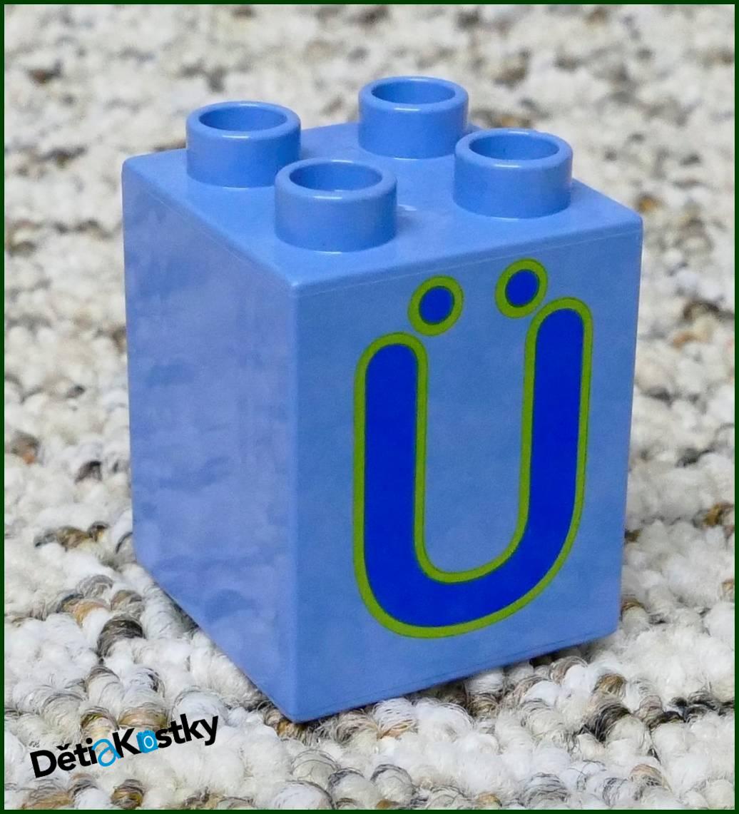 Lego® Duplo® Kostka 2x2x2 Modrá - Písmena Obě Strany