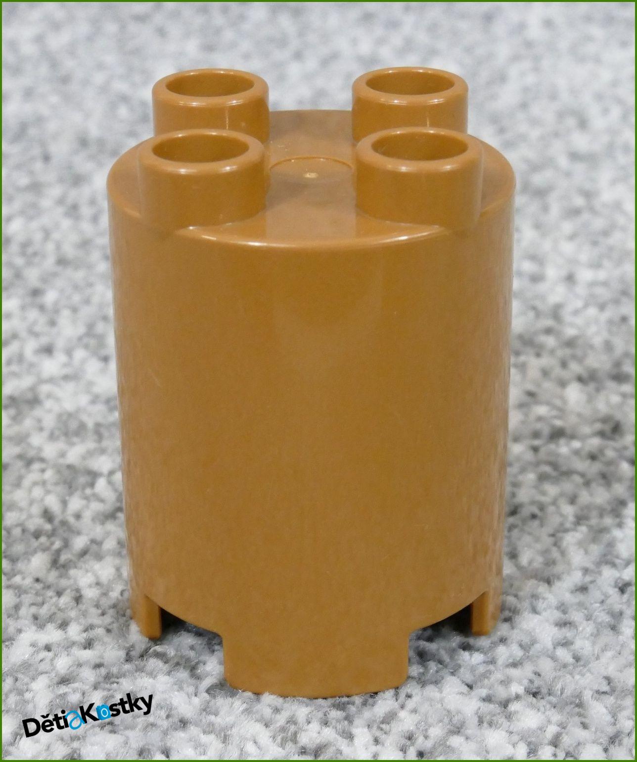 Lego® Duplo® Kostka Váleček (Sloup) Světlounce Hnědý