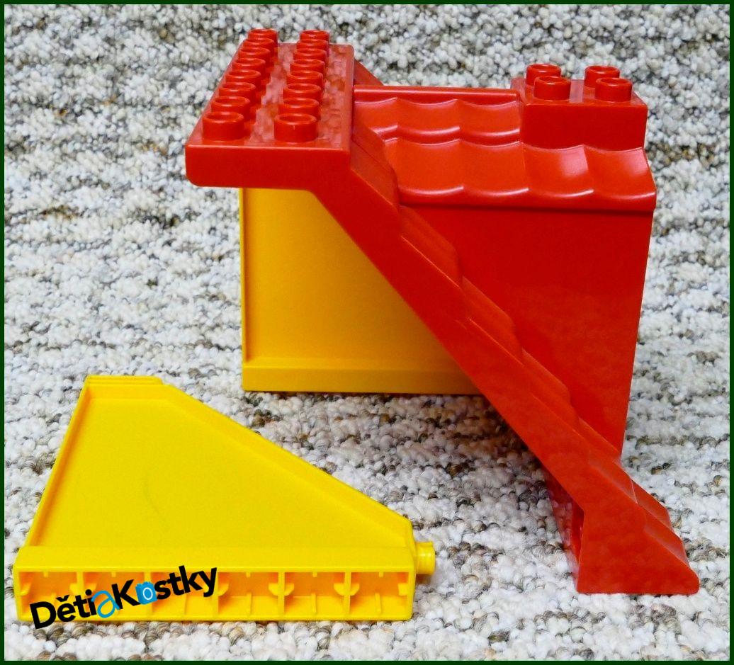 Lego® Duplo® Domeček - Červená Střecha, Žluté Bočnice, Hnědé Dveře