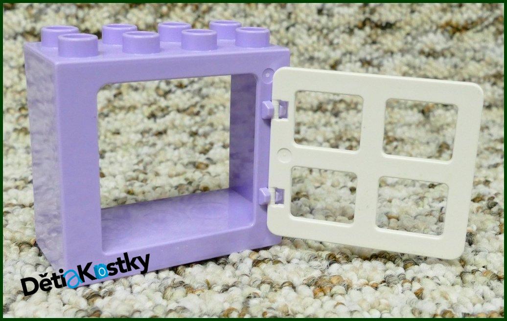 Lego® Duplo® Kostka s Oknem Světle Fialová - Bílá Okenice