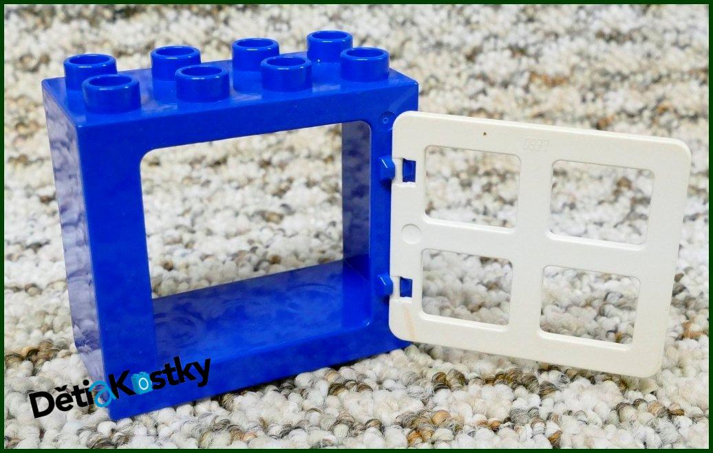 Lego® Duplo® Kostka s Oknem Tmavě Modrá - Bílá Okenice