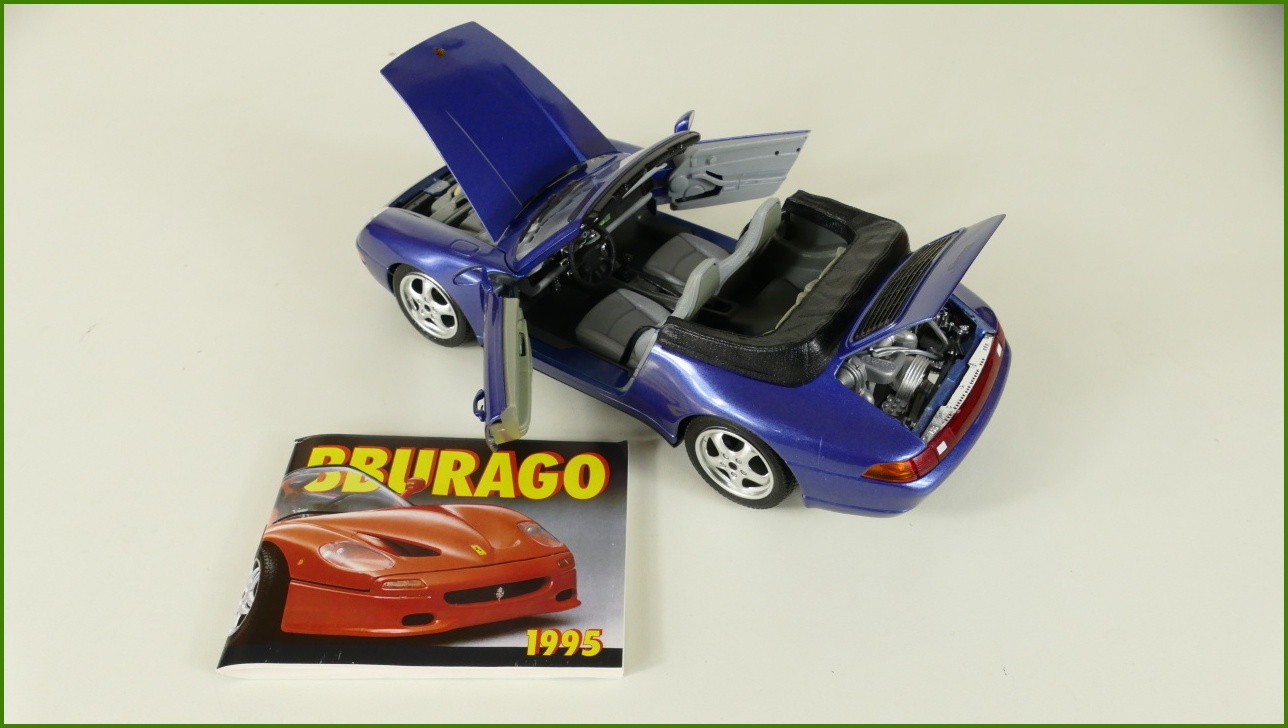 Porsche 911 typ 993 Carrera Cabriolet 1994 hellgrün 1/18 Burago 3040